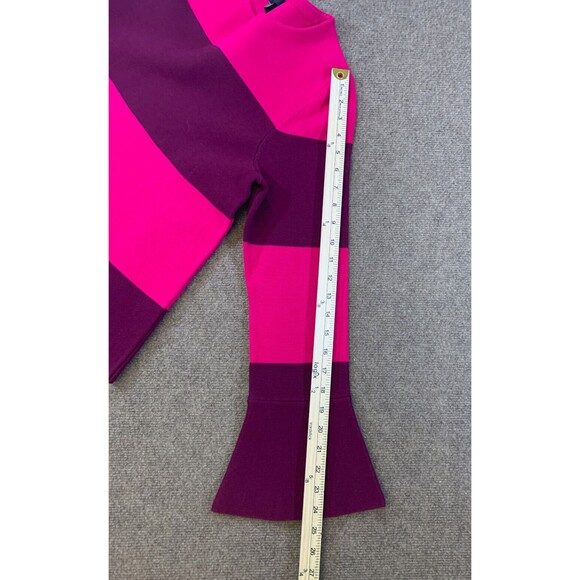 Ann Taylor Bell Sleeve Sweater Womens L Pink Color‎ Block Striped Pullover - Picture 9 of 12